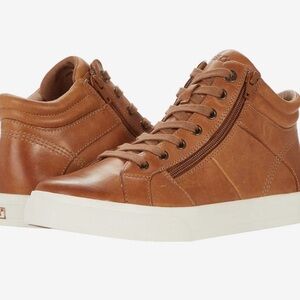 Taos WINNER Women’s High-Top Casual Sneakers with Side Zip in Caramel